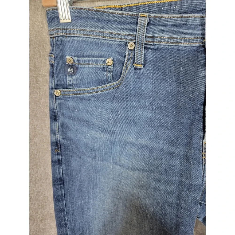 Adriano Goldschmied Slim Straight Jeans Mens Size 32x32 Blue Stretch Distressing